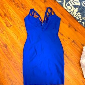 Bodycon sexy blue dress